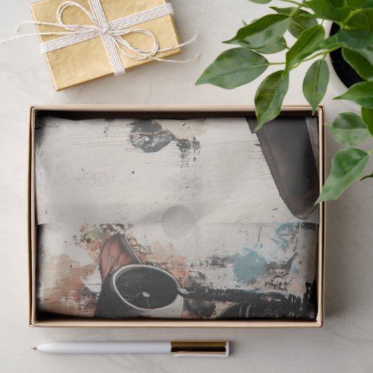 デコページヴィンテージ飛行機抽象芸術絵を描壁画 薄葉紙 (ギフト)