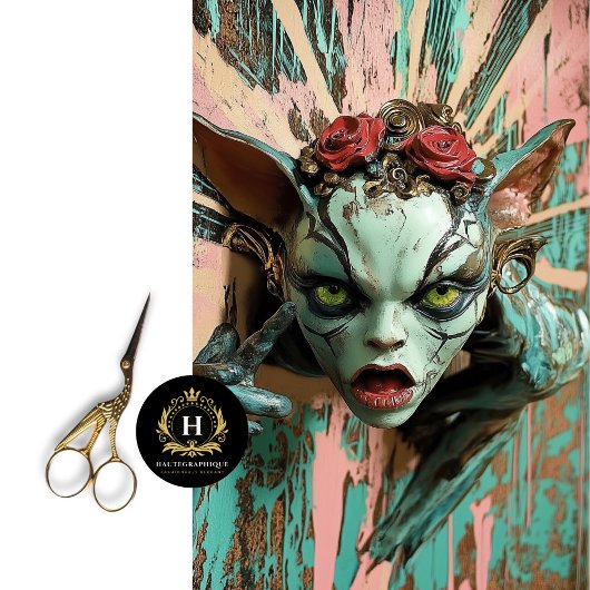 デコページ付きゴシックガーゴイルバラ 薄葉紙