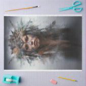 デコページ先住民アメリカンウーマンダコタスー 薄葉紙 (クラフト)