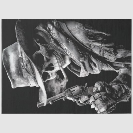 デコページ喫煙ゴシック骨格カウボーイガンズリンゲ 薄葉紙 (正面)