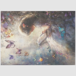 デコページ小さな女の子カラー蝶お洒落 薄葉紙