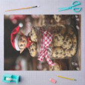 デコページ小妖精や小人チョコレートクッキーの瓶の上 薄葉紙 (クラフト)