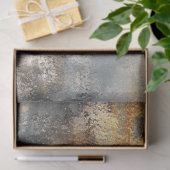 デコページ抽象芸術アートワーク金ゴールドブラックグレー 薄葉紙 (ギフト)