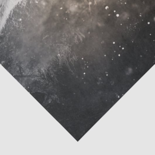 デコページ抽象芸術オオカミとクマの森のシーン 薄葉紙 (詳細)