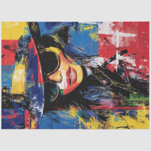 デコページ抽象芸術デコウーマンアートピース 薄葉紙 (正面)