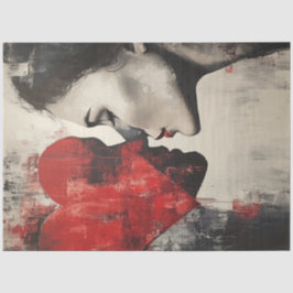 デコページ抽象芸術バレンタインハートカップル 薄葉紙