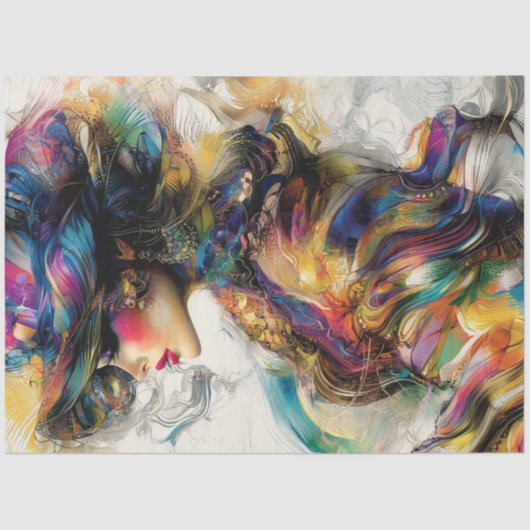 デコページ抽象芸術パターン女性帽子 薄葉紙 (正面)