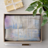 デコページ抽象芸術ブルーピンクパープルイエローデザイン 薄葉紙 (ギフト)