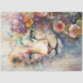 デコページ抽象芸術ライオンズ顔芸術的要素 薄葉紙 (正面)