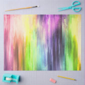 デコページ抽象芸術レインボーパープルイエローグリーン 薄葉紙 (クラフト)