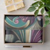 デコページ抽象芸術旋回パターンパープルピンク色相 薄葉紙 (ギフト)