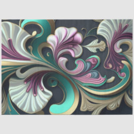 デコページ抽象芸術旋回パターンパープルピンク色相 薄葉紙