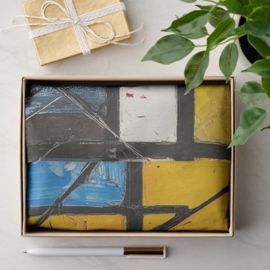 デコページ抽象芸術鮮やか幾何色正方形 薄葉紙 (ギフト)