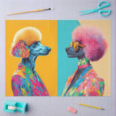 デコページ抽象芸術鮮やか色のプードル 薄葉紙 (クラフト)