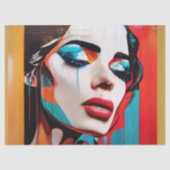 デコページ泣き叫び女性ポップ・アートのアート 薄葉紙 (正面)