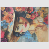 デコページ洗練されたレディの動揺して背景 薄葉紙 (正面)