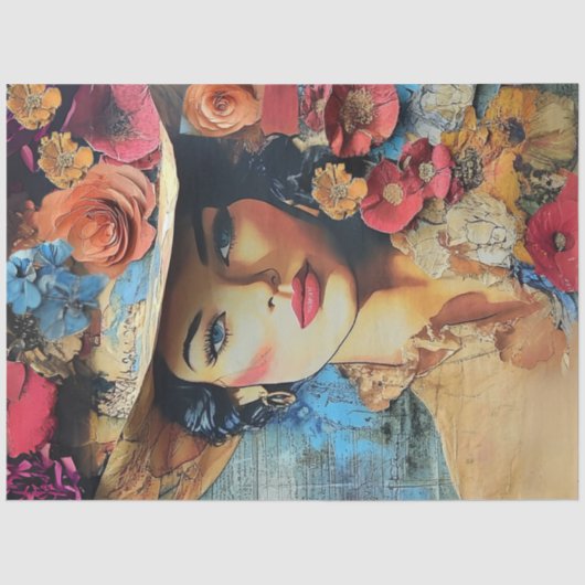 デコページ洗練されたレディの動揺して背景 薄葉紙 (正面)