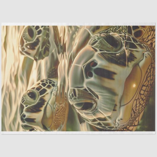 デコページ海ウミガメ写真 薄葉紙 (正面)