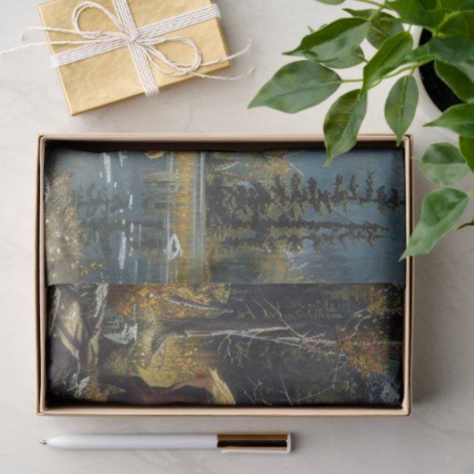 デコページ狩り魚釣りエルクマウンテンズスノー 薄葉紙 (ギフト)