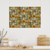 デコページ用の文字タイポグラフィレトロポスター ポスター (キッチン)