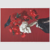 デコページ用の赤いフローラスケルトンティッシュペーパー 薄葉紙 (正面)