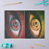 デコページ用の2つの目の画像 薄葉紙 (クラフト)