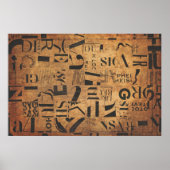 デコページ紙とコラージュのビンテージポスター ポスター (正面)