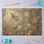 デコページ紙スチームパンク植物花 薄葉紙 (クラフト)