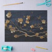 デコページ紙，ラッピングページ – 真夜中開花1 薄葉紙 (クラフト)