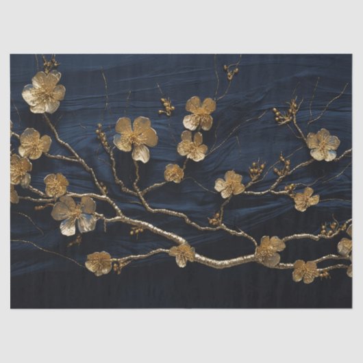 デコページ紙，ラッピングページ – 真夜中開花1 薄葉紙 (正面)