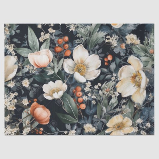 デコページ紙、ラッピング紙不可解ボタニー1 薄葉紙 (正面)