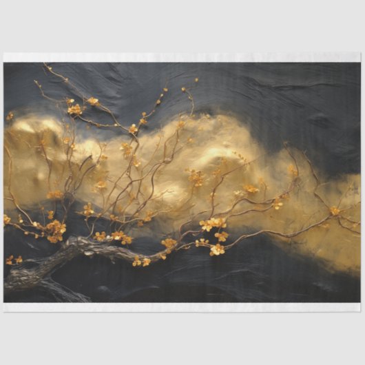 デコページ紙、ラッピング紙 – 真夜中開花2 薄葉紙 (正面)