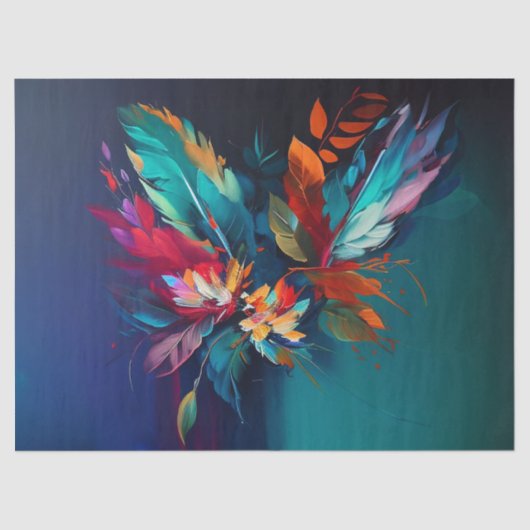 デコページ紙，ラッピング – フローラ万華鏡のように千変万化するパターン1 薄葉紙 (正面)