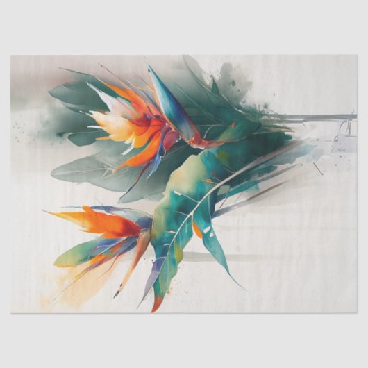 デコページ紙，ラッピング， – 咲く壮麗4 薄葉紙 (正面)