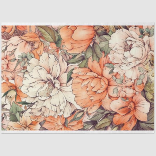 デコページ紙、ラッピング – Ethereal Bouquet 2 薄葉紙 (正面)