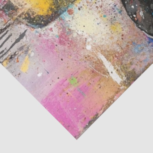 デコページ絵を描抽象芸術の女性ブラックハット 薄葉紙 (詳細)