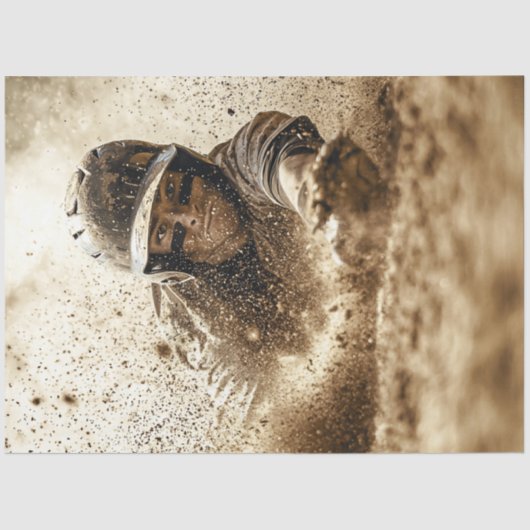 デコページ野球選手スライディングホームプレート 薄葉紙 (正面)