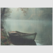 デコページ魚釣りボートの水面への反射 薄葉紙 (正面)