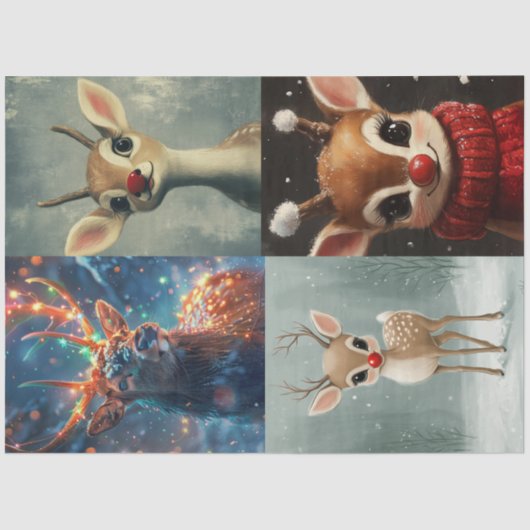 デコページ4スクラップブック作りクリスマストナカイデザイン 薄葉紙 (正面)