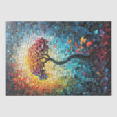 デコページ – タイル状の陶器の夢のような木 –  薄葉紙 (正面)