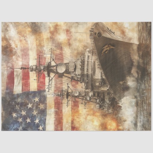 デコページUSA軍艦At Sea 薄葉紙 (正面)