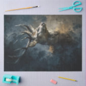 デコペー威厳のあるジ9ポイントディアー〔雄ジカの〕枝角 薄葉紙 (クラフト)