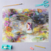 デコペー鮮やかジ抽象芸術牛顔 薄葉紙 (クラフト)