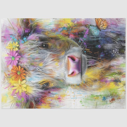 デコペー鮮やかジ抽象芸術牛顔 薄葉紙 (正面)