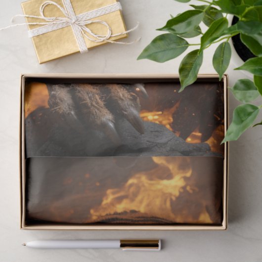 デコペ威厳のあるワイルドライフタイガーの火災芸術 薄葉紙 (ギフト)