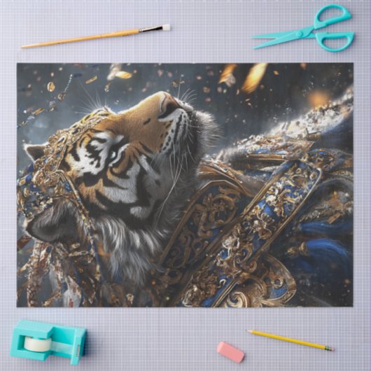 デコペ威厳のあるー王室のジ・ライオン 薄葉紙 (クラフト)