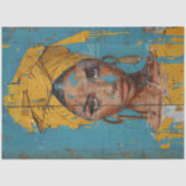 デコペ抽象芸術絵を描のアフリカ系アメリカティール(緑がかった色) 薄葉紙 (正面)