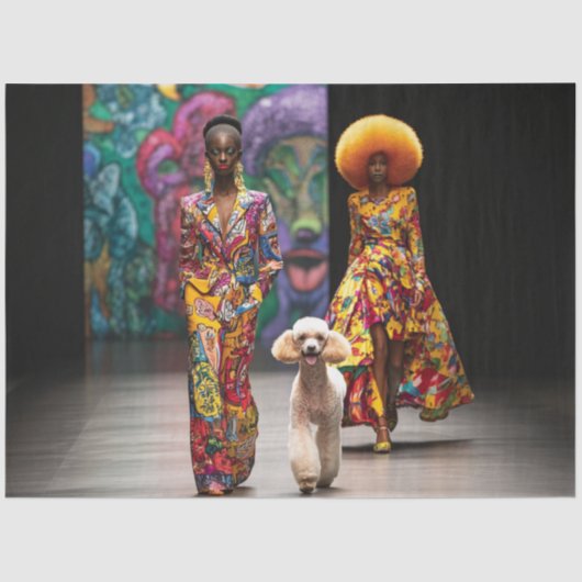 デコペ数々のージ色のファッションランウェイレディープードル 薄葉紙 (正面)