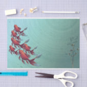 デコペ日本のージコイ金魚オレンジブルー 薄葉紙 (クラフト)