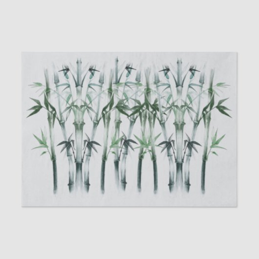 デコペ日本のージ緑竹パターン 薄葉紙 (正面)